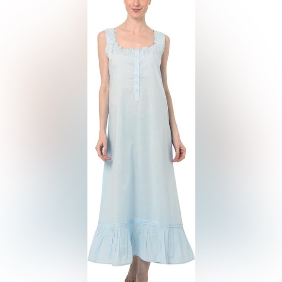 Blue  MISS LAVISH LONDON Sleeveless Chemise with Ruffled Hem, NIGHT GOWN, SIZE16 - Picture 1 of 9